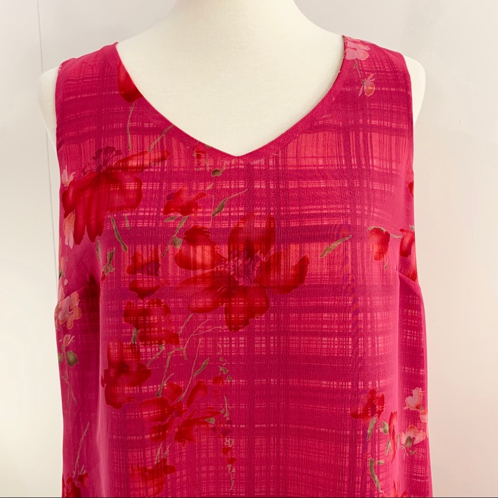 Hilliard $ Hanson 12 sleeveless dress pink floral - Picture 3 of 8